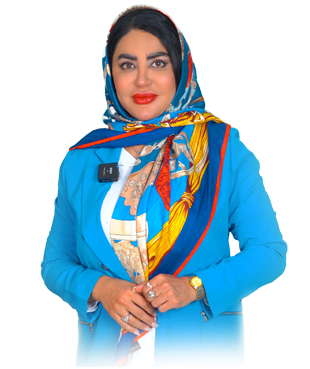 عکس قدی دکتر امجدی با لباس آبی